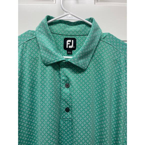 Footjoy Men's Golf Performance Polo Green printed polo shirt size XXL - Picture 4 of 7